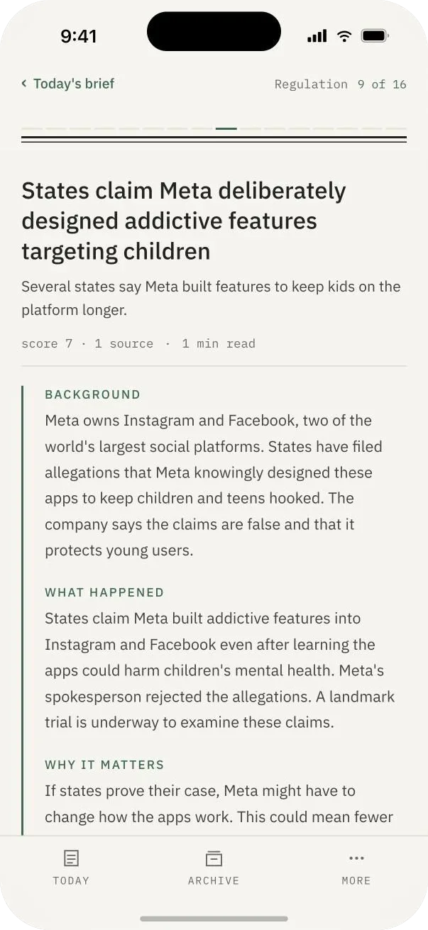 A story opened to its background, what happened and why it matters.